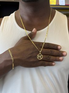 Piastrine 2mm + pingente banhado a ouro 18k ganha de brinde a pulseira 3em1
