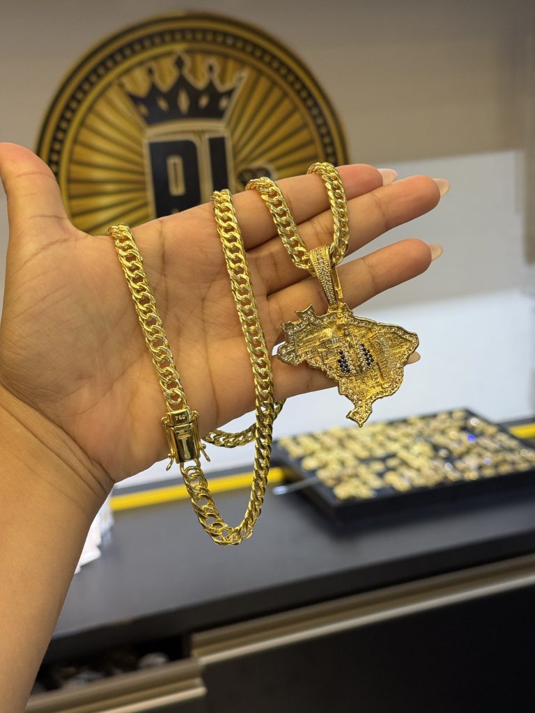 Cordão grumet 10mm com pingente nossa senhora mapa