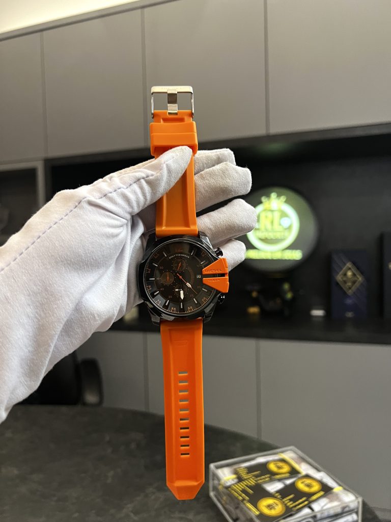 Relógio Diesel Pulseira de Borracha Laranja