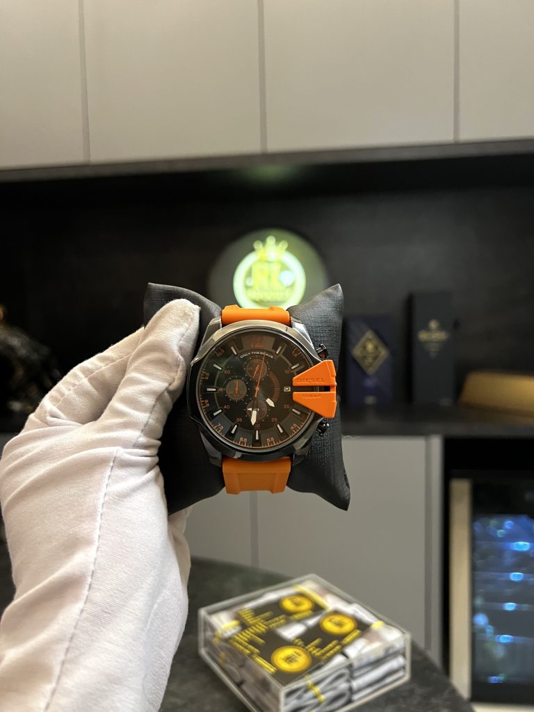 Relógio Diesel Pulseira de Borracha Laranja