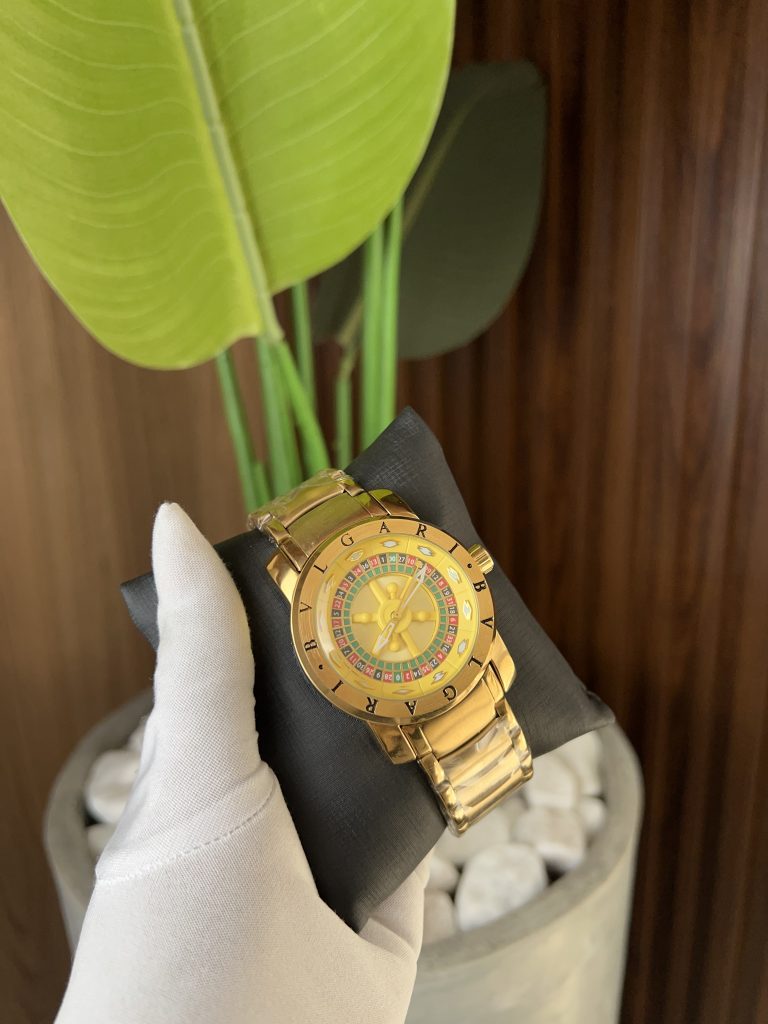 Relógio Cassino Roleta Interno Dourado