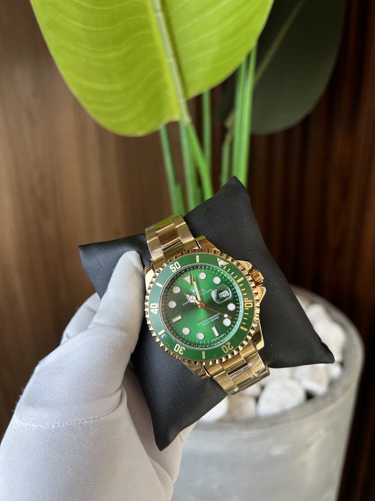 Relógio Rolex Submarine Catraca Interna Verde