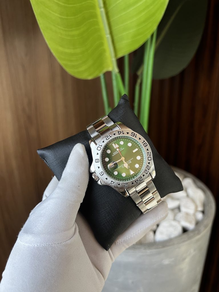 Relógio Rolex Oyster Prata Interna Verde