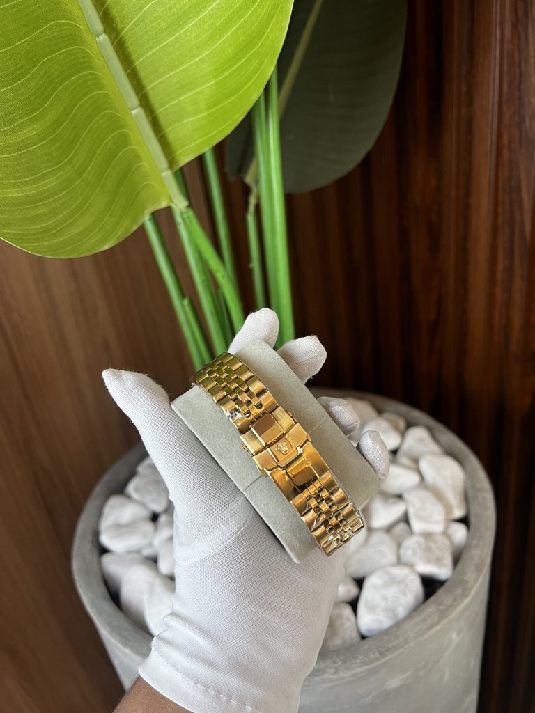 Rolex Dourado Date Just Interna Azul Claro