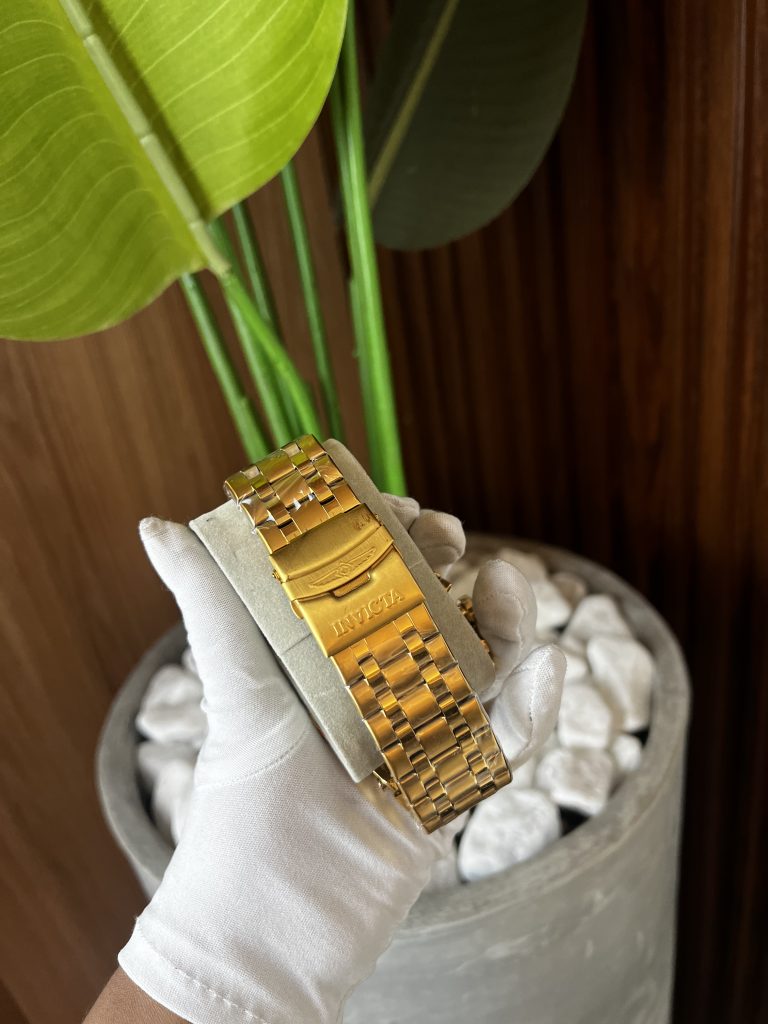 Relógio Hibrid Maquinário Importado Dourado Interna Dourada