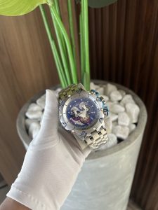 Relógio Invicta Venon Hibrid Prata Interna Maquinário Importado Azul