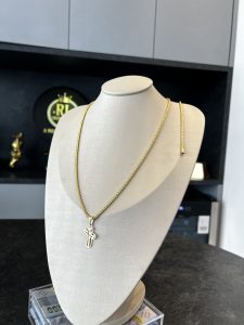 Conjunto Peruano 3mm com Pingente Crucifixo 3D