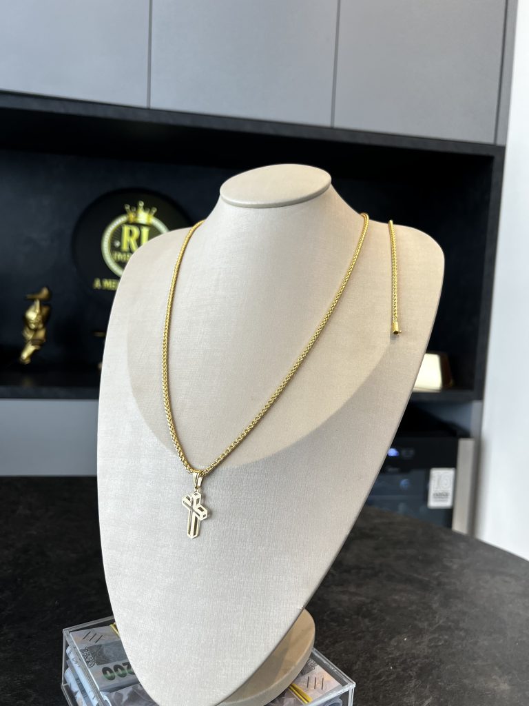 Conjunto Peruano 3mm com Pingente Crucifixo 3D