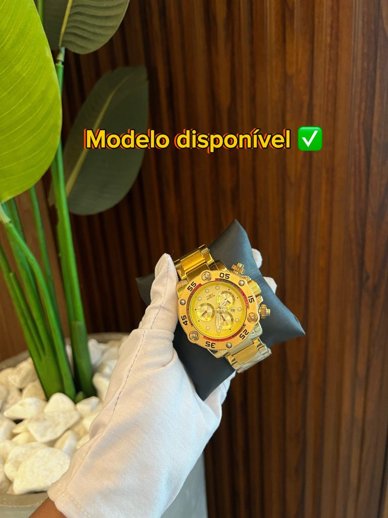 Relógio Invicta Robusto Dourado (ACOMPANHA BRINDE)