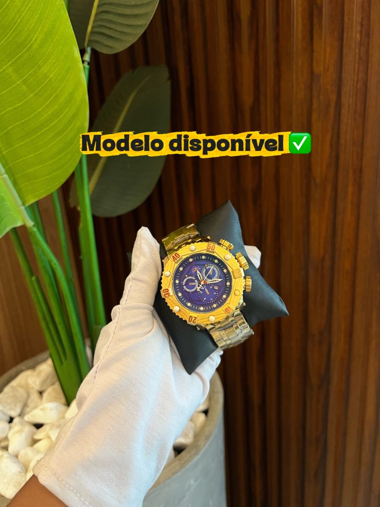 Relógio Modelo Novo Dourado (Acompanha Brinde)