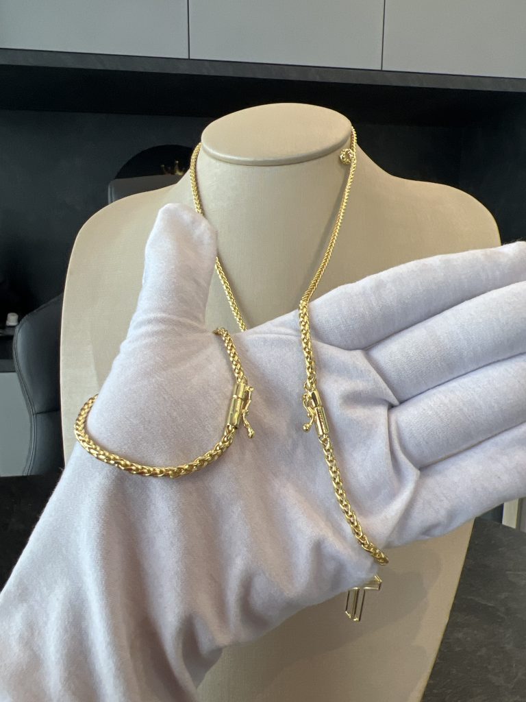 Conjunto Peruano 3mm com Pingente Crucifixo 3D